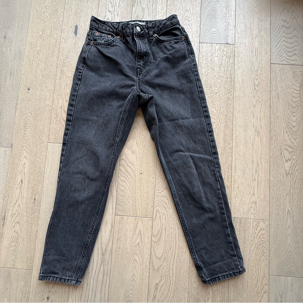 Topshop Black Denim Mom Jeans Size 26